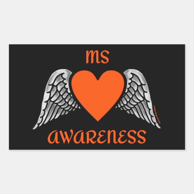 Heart/Wings...MS Rectangular Sticker (Front)