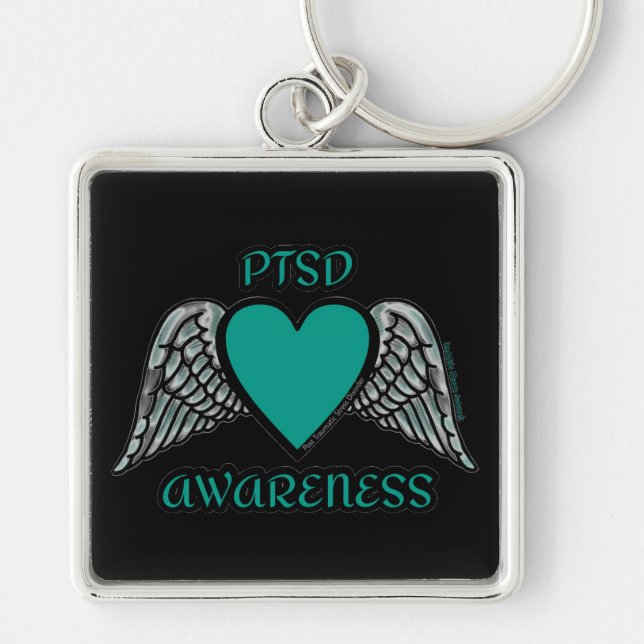 Heart/Wings...PTSD Keychain (Front)