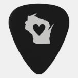 Heart Wisconsin State Silhouette Shape Guitar Pick at Zazzle