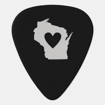 Heart Wisconsin State Silhouette Shape Guitar Pick by PNGDesign at Zazzle