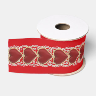 Heart with a lace  grosgrain ribbon