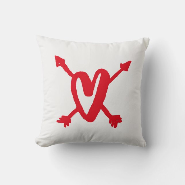 Heart with arrow Throw Pillow (Front)