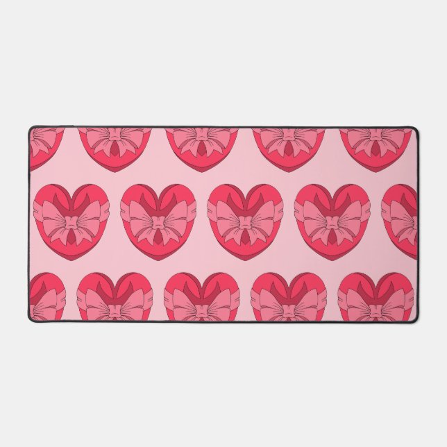 Heart with Arrowhead and Bow Desk Mat (Front)