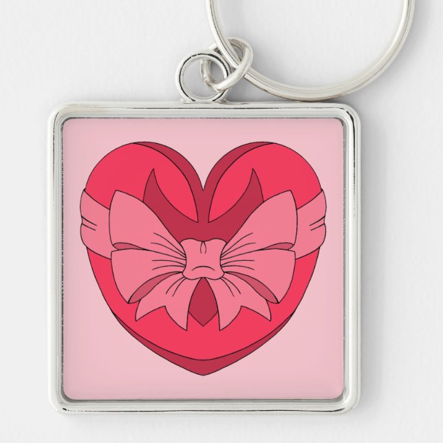 Heart with Arrowhead and Bow Keychain (Front)