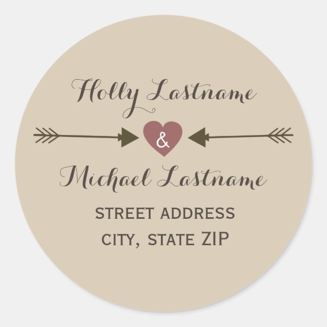 Heart With Arrows Address Sticker (Front)