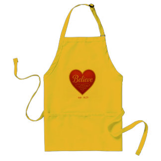 Heart with Believe in Gold Adult Apron