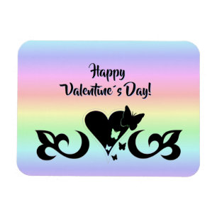 Heart with Butterfly and Lily Magnet