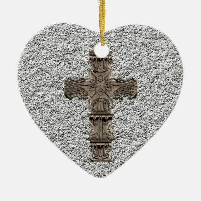 Heart With Cross Ornament (Front)