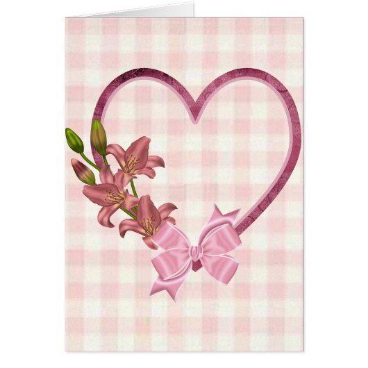 Heart with Floral Arrangement Cards (Front)
