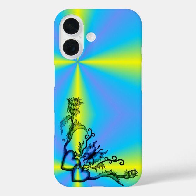 Heart with Flower and Butterfly Case-Mate iPhone Case (Back)