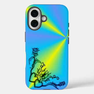 Heart with Flower and Butterfly iPhone 16 Case