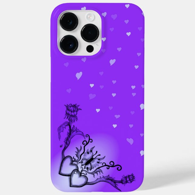 Heart with Flower and Butterfly Case-Mate iPhone Case (Back)