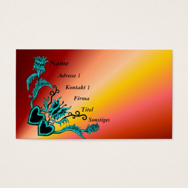 Heart with Flower and Butterfly on Rainbow (Front)