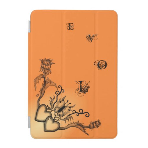 Heart with Flower and Butterfly on Rainbow iPad Mini Cover