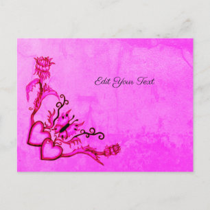 Heart with Flower and Butterfly Postcard