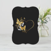 Heart with Golden Butterflies (Standing Front)