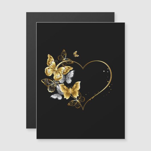 Heart with Golden Butterflies (Front/Back)