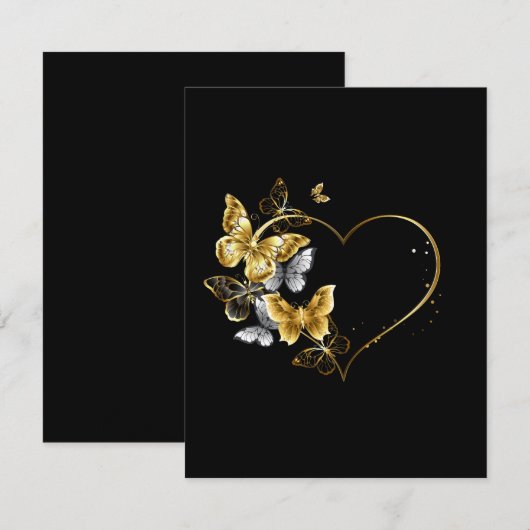 Heart with Golden Butterflies (Front/Back)