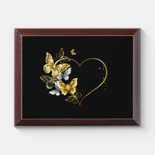 Heart with Golden Butterflies Award Plaque