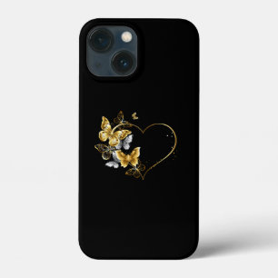 Heart with Golden Butterflies iPhone 13 Mini Case