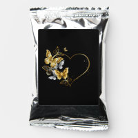 Heart with Golden Butterflies