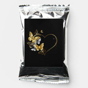 Heart with Golden Butterflies Coffee Drink Mix