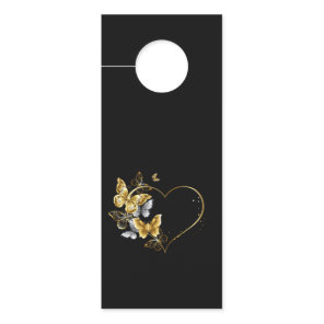 Heart with Golden Butterflies Door Hanger