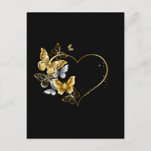 Heart with Golden Butterflies Enclosure Card