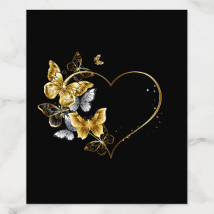 Heart with Golden Butterflies Envelope Liner