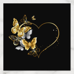 Heart with Golden Butterflies Envelope Liner