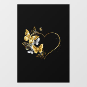 Heart with Golden Butterflies Floor Decals