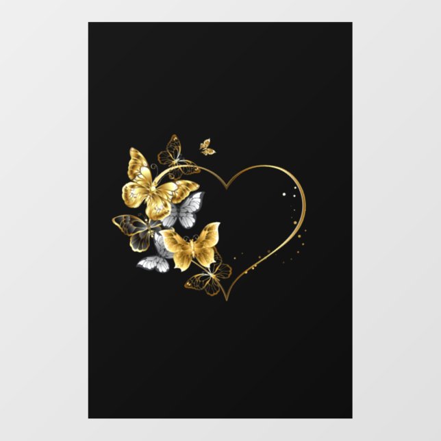 Heart with Golden Butterflies Floor Decals (Front)