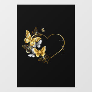 Heart with Golden Butterflies Floor Decals