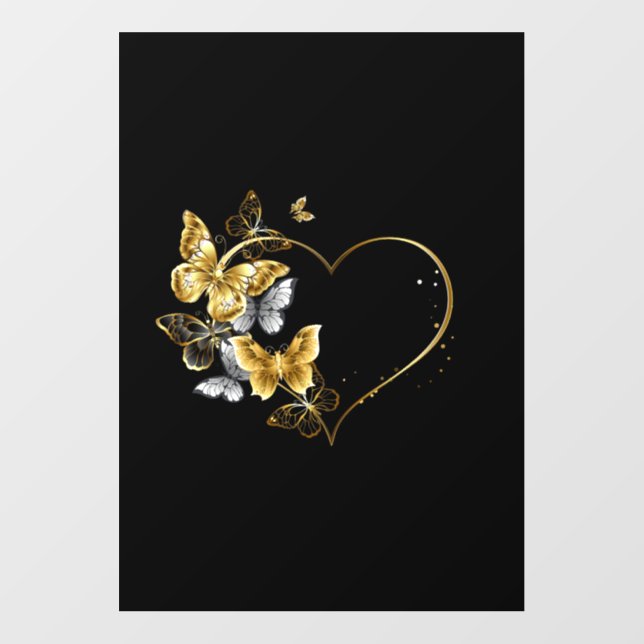 Heart with Golden Butterflies Floor Decals (Front)