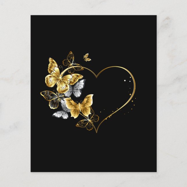 Heart with Golden Butterflies Flyer (Front)