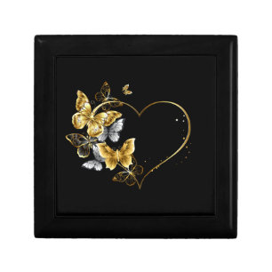 Heart with Golden Butterflies Gift Box