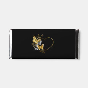 Heart with Golden Butterflies Hershey Bar Favors
