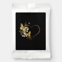 Heart with Golden Butterflies