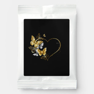 Heart with Golden Butterflies Hot Chocolate Drink Mix