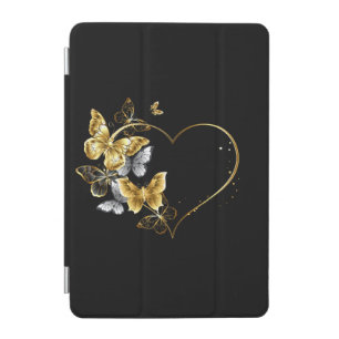 Heart with Golden Butterflies iPad Mini Cover