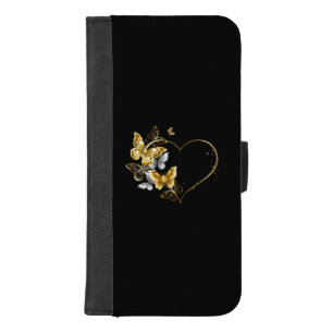 Heart with Golden Butterflies iPhone 8/7 Plus Wallet Case