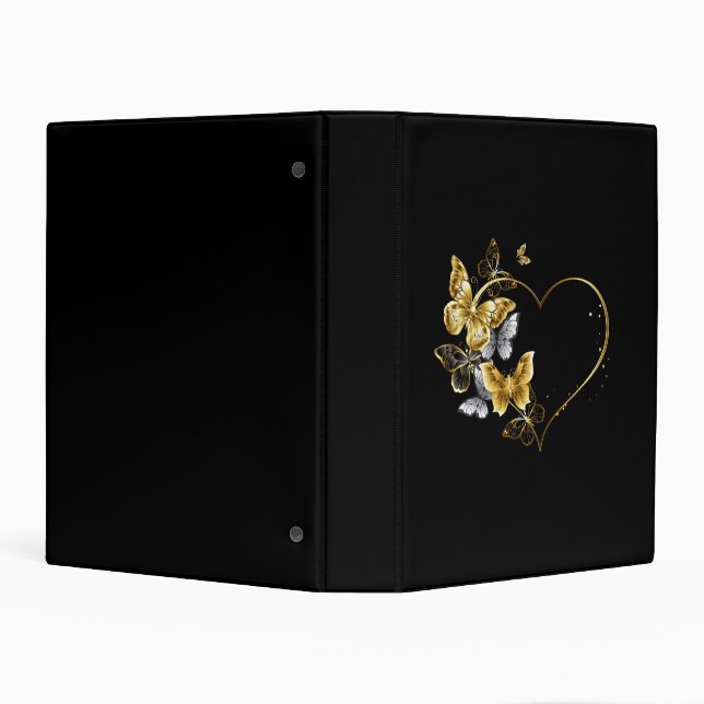 Heart with Golden Butterflies Mini Binder (Background)