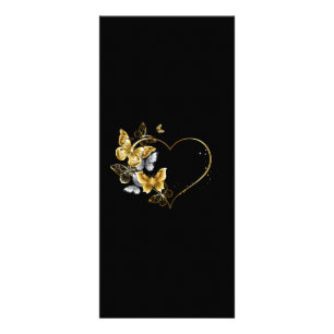 Heart with Golden Butterflies Rack Card