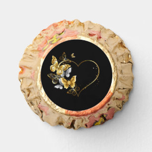 Heart with Golden Butterflies Reese's Peanut Butter Cups