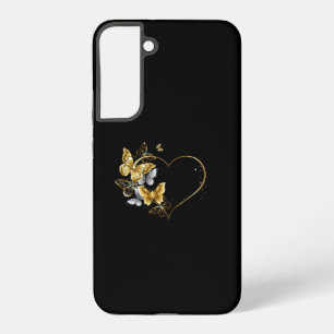 Heart with Golden Butterflies Samsung Galaxy S22+ Case
