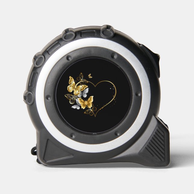 Heart with Golden Butterflies Tape Measure (Front)