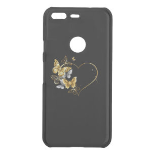 Heart with Golden Butterflies Uncommon Google Pixel Case