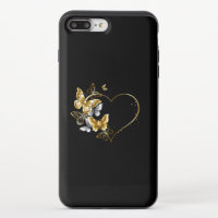 Heart with Golden Butterflies
