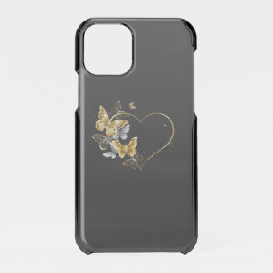 Heart with Golden Butterflies iPhone 11 Pro Case