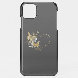 Heart with Golden Butterflies iPhone 11 Pro Max Case